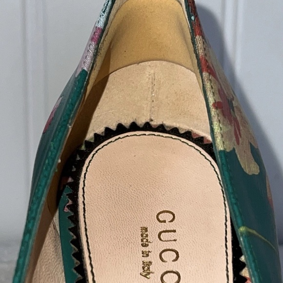 Gucci Green Floral Heels - Picture 9 of 10